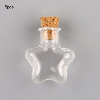 5 τμχ/ παρτίδα Mini Bottle FOR YOU lavender Mini Clear Cork Stopper Glass Bottles Small Wishing Bottle size 25*30mm