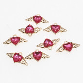 10 bucăți drăguț, romantic, colorat, aripi de înger, pandantiv cu inimă, pentru femei, accesorii pentru bijuterii, cercei, bricolaj, pentru fabricarea de bijuterii