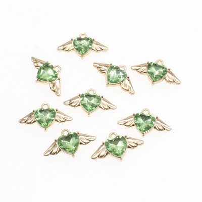 10 bucăți drăguț, romantic, colorat, aripi de înger, pandantiv cu inimă, pentru femei, accesorii pentru bijuterii, cercei, bricolaj, pentru fabricarea de bijuterii