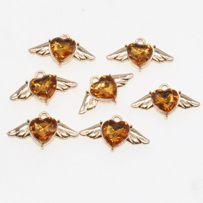 10 bucăți drăguț, romantic, colorat, aripi de înger, pandantiv cu inimă, pentru femei, accesorii pentru bijuterii, cercei, bricolaj, pentru fabricarea de bijuterii