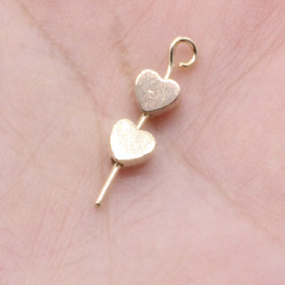 CHONGAI 200 buc. Inimă de dragoste golită culoare aurie CCB margele distanțatoare libere pentru realizarea de bijuterii, brățară colier bricolaj