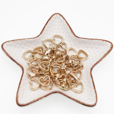 CHONGAI 200 buc. Inimă de dragoste golită culoare aurie CCB margele distanțatoare libere pentru realizarea de bijuterii, brățară colier bricolaj