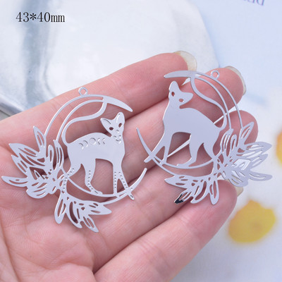 10 bucăți din oțel inoxidabil Luna și pisică gravate Charms Pandantiv DIY Bijuterii Rechizite cu ridicata