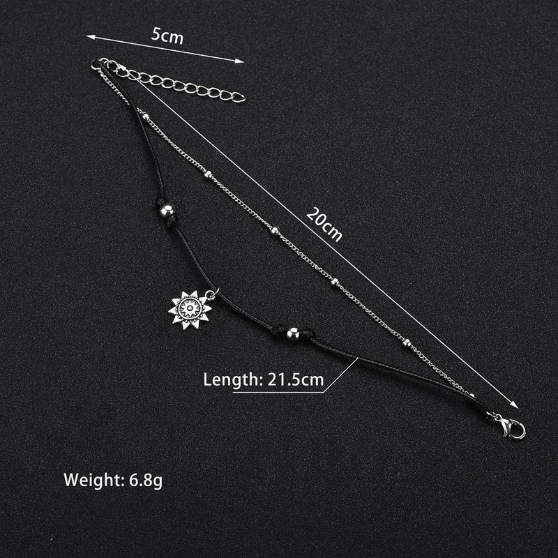 HI MAN dvisluoksniai maži apvalūs karoliukai saulės kulkšnies moteriai madingi drabužiai, fotografija, papuošalai, priedai