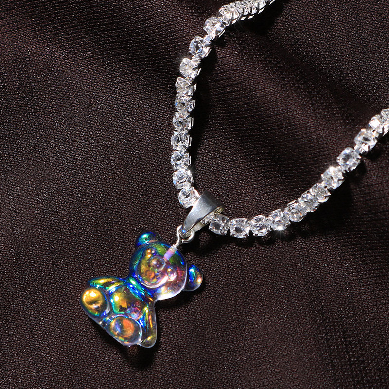 2021 Boho Cute Beach Teddy Gummy AB Boja Bear Anklet Narukvica na nozi Sandale Privjesak Nožni lanac Nakit na veliko