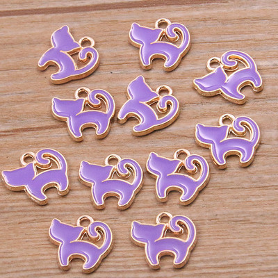 30 buc/lot 13*13mm 10 culori smalț drăguț pisici din desene animate pandantive pentru coliere cercei farmece fete bijuterii descoperiri