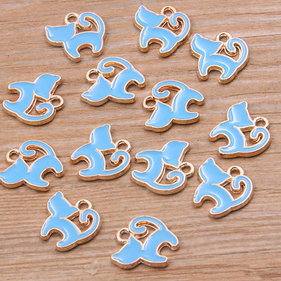 30 buc/lot 13*13mm 10 culori smalț drăguț pisici din desene animate pandantive pentru coliere cercei farmece fete bijuterii descoperiri