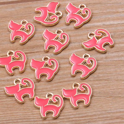 30 buc/lot 13*13mm 10 culori smalț drăguț pisici din desene animate pandantive pentru coliere cercei farmece fete bijuterii descoperiri