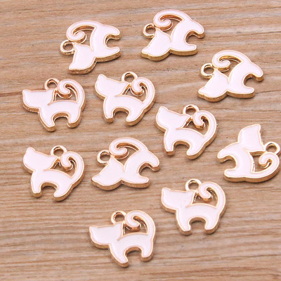 30 buc/lot 13*13mm 10 culori smalț drăguț pisici din desene animate pandantive pentru coliere cercei farmece fete bijuterii descoperiri