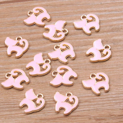 30 buc/lot 13*13mm 10 culori smalț drăguț pisici din desene animate pandantive pentru coliere cercei farmece fete bijuterii descoperiri