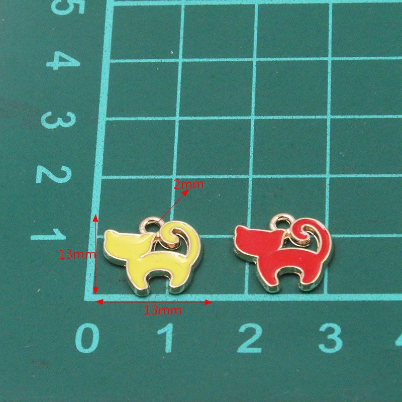 30 buc/lot 13*13mm 10 culori smalț drăguț pisici din desene animate pandantive pentru coliere cercei farmece fete bijuterii descoperiri