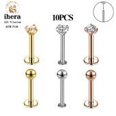 10 buc. G23 titan argint culoare Labret Piercing Stud Buza Inel Tragus Cartilage Helix Conch Piercing Ureche Cercei Bijuterii pentru corp