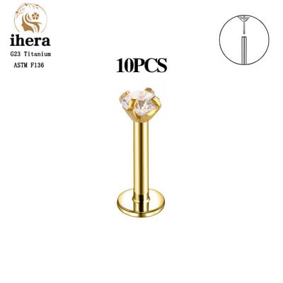 10 buc. G23 titan argint culoare Labret Piercing Stud Buza Inel Tragus Cartilage Helix Conch Piercing Ureche Cercei Bijuterii pentru corp
