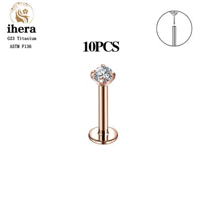 10 buc. G23 titan argint culoare Labret Piercing Stud Buza Inel Tragus Cartilage Helix Conch Piercing Ureche Cercei Bijuterii pentru corp