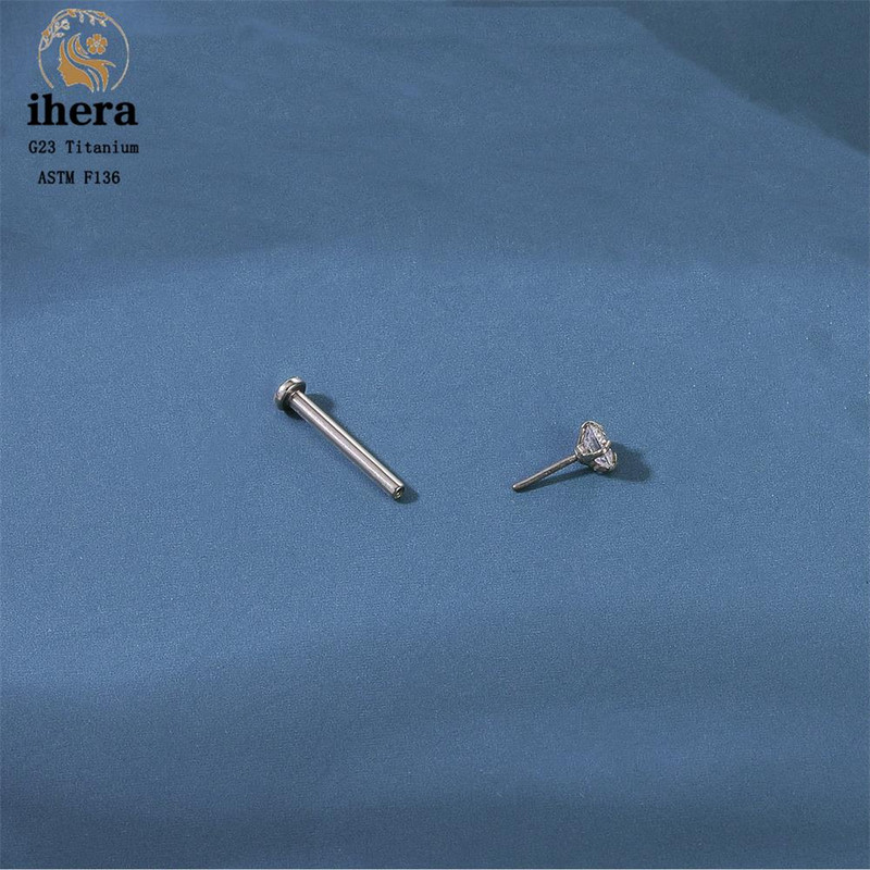 10 buc. G23 titan argint culoare Labret Piercing Stud Buza Inel Tragus Cartilage Helix Conch Piercing Ureche Cercei Bijuterii pentru corp