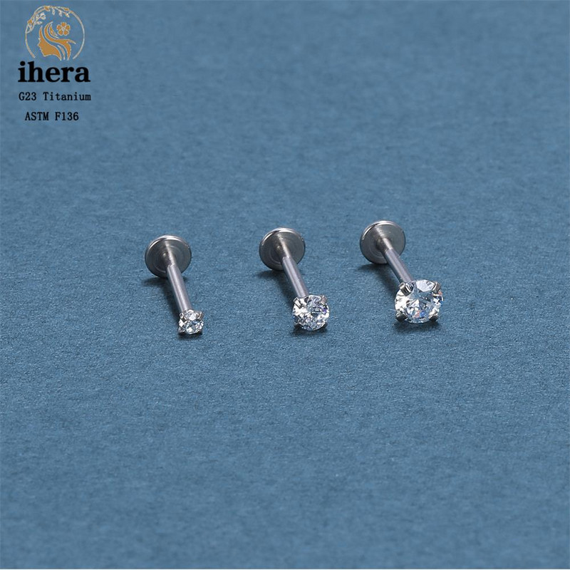 10 buc. G23 titan argint culoare Labret Piercing Stud Buza Inel Tragus Cartilage Helix Conch Piercing Ureche Cercei Bijuterii pentru corp