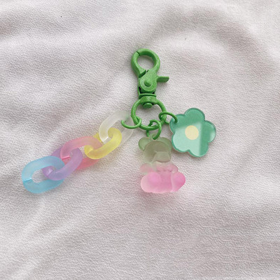 Fete coreene de culoare gradient drăguț urs breloc mate lanțuri pandantiv flori accesorii rucsac breloc ornament ornament
