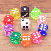 10 db 14X17MM 12 színű átlátszó kocka barkács fülbevaló medálok miniatűr figurák gyanta kézműves Cabochon bűbáj készítési kiegészítők