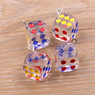 10 db 14X17MM 12 színű átlátszó kocka barkács fülbevaló medálok miniatűr figurák gyanta kézműves Cabochon bűbáj készítési kiegészítők