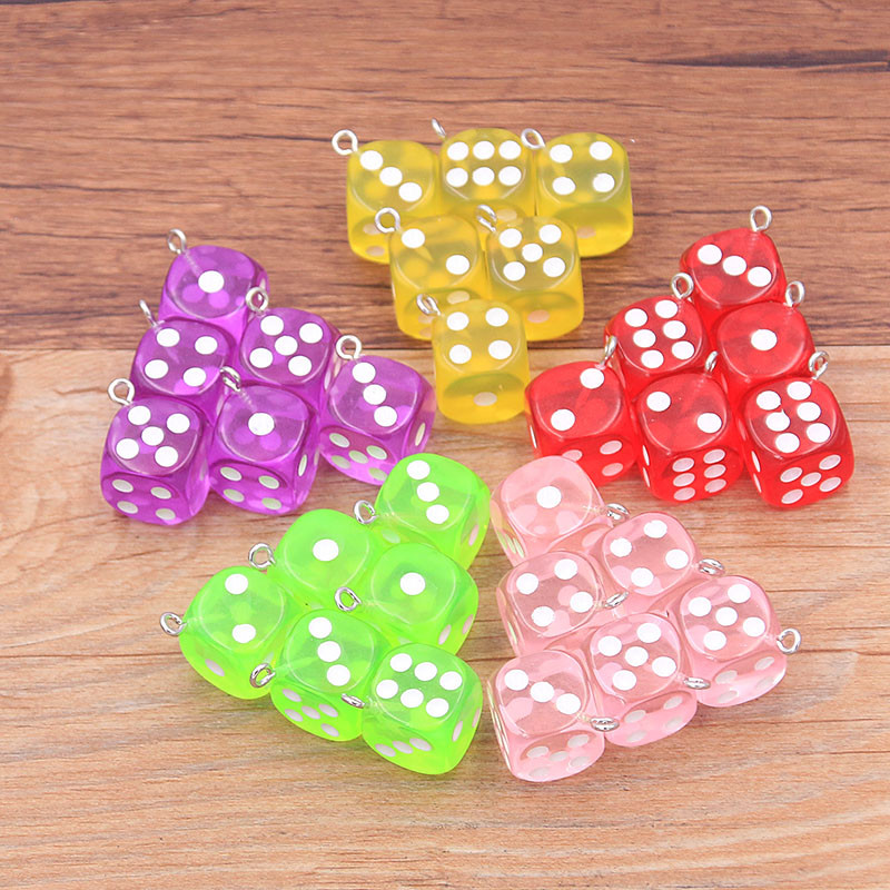 10 db 14X17MM 12 színű átlátszó kocka barkács fülbevaló medálok miniatűr figurák gyanta kézműves Cabochon bűbáj készítési kiegészítők