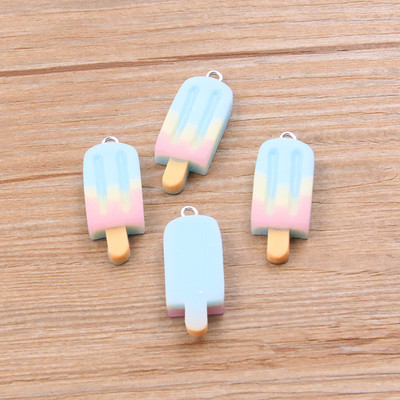 10 bucăți 12x32 mm amestec de culori gradient mici brelocuri de înghețată rășină pandantiv alimentar simulat pentru realizarea de bijuterii DIY decorare cercei