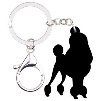 Bonsny Ακρυλικό Κομψό Μπρελόκ για Poodle Dog Μπρελόκ Δαχτυλίδια καινοτομία για γυναίκες κορίτσι Γυναικεία τσάντα αυτοκινήτου Γούρια Ζωικά κοσμήματα