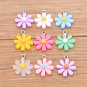 10 bucăți 17X20mm 9 floare de margarete colorate, cabușoane din rășină cu spate plat, album de însemnări, decorațiuni pentru artizanat, accesorii pentru acoperirea capului