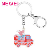 Bonsny Ziua Îndrăgostiților Acrilic Dulce Roșu Dragoste Inimă Balon Breloc Mașină Inel TrendyPurse Geanta Lanț Cheie Pentru Femei Fete Bijuterii