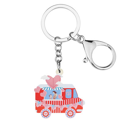 Bonsny Ziua Îndrăgostiților Acrilic Dulce Roșu Dragoste Inimă Balon Breloc Mașină Inel TrendyPurse Geanta Lanț Cheie Pentru Femei Fete Bijuterii