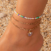 Bohemian Shell Pearl nyári bokaláncok strandláb karkötő ékszerek nőknek boka karkötő kagyló medál bokaláncok nagykereskedés
