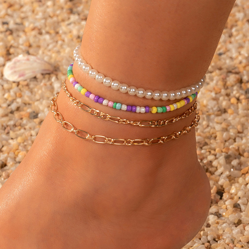 Bohemian Shell Pearl nyári bokaláncok strandláb karkötő ékszerek nőknek boka karkötő kagyló medál bokaláncok nagykereskedés