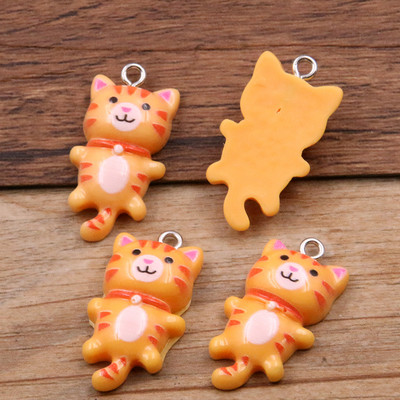 10 bucăți 15*29 mm 8 culori Kawaii brelocuri de pisică pandantive pentru fabricarea de bijuterii din rășină animală, descoperiri de bijuterii, artizanat