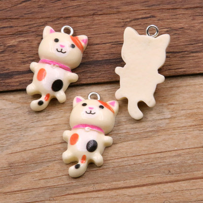 10 bucăți 15*29 mm 8 culori Kawaii brelocuri de pisică pandantive pentru fabricarea de bijuterii din rășină animală, descoperiri de bijuterii, artizanat