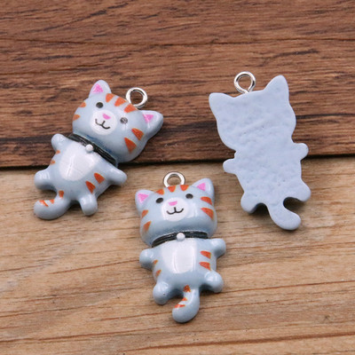 10 bucăți 15*29 mm 8 culori Kawaii brelocuri de pisică pandantive pentru fabricarea de bijuterii din rășină animală, descoperiri de bijuterii, artizanat