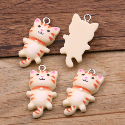 10 bucăți 15*29 mm 8 culori Kawaii brelocuri de pisică pandantive pentru fabricarea de bijuterii din rășină animală, descoperiri de bijuterii, artizanat
