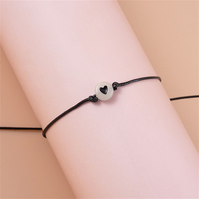 Jednostavne svjetleće akrilne perle, narukvice za gležnjeve, narukvice za žene, djevojke, prilagodite ljetnu plažu, srce, uže, lanac, narukvica za gležanj, narukvica, nakit za noge