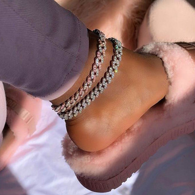 9MM Iced Out Bling CZ Miami Cuban Link lánc Bokalánc Rose Gold Pink Stone Miami Bokalánc Ezüst Szín Hip Hop Női Divatos ékszerek