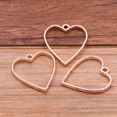 10kom 20*34mm 7 boja legura nakita pribor Srce šarm šuplje ljepilo prazan privjesak pladanj okvir