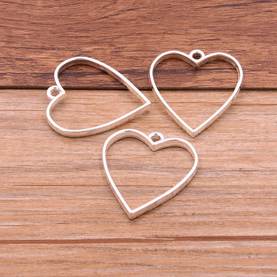 10kom 20*34mm 7 boja legura nakita pribor Srce šarm šuplje ljepilo prazan privjesak pladanj okvir