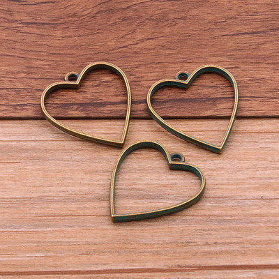 10kom 20*34mm 7 boja legura nakita pribor Srce šarm šuplje ljepilo prazan privjesak pladanj okvir