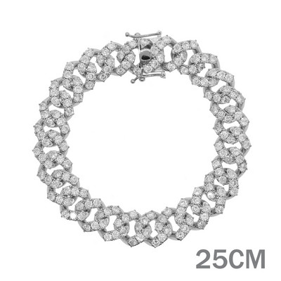Hip Hop 1 Row Cz Rectangle Anklet Punk For Wonem Jewelry 14mm Iced Out Cubic Zircon Miami Curb Cuban Link Chain Anklets
