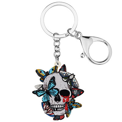 NEWEI Halloween Akrilni horor Šareni leptiri Lubanja Kostur Naušnice Trendy Big Drop Viseći Poklon Nakit Za Žene Djevojke