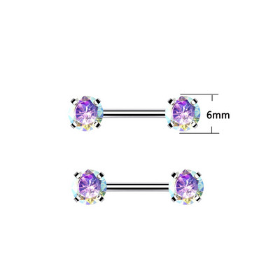 CZ Gem Inel pentru mamelon cu mreană fără fir AB&Clear Crystal Inel pentru mamelon Press Fit Shield pentru mamelon Piercing fără fir Bijuterii pentru corp