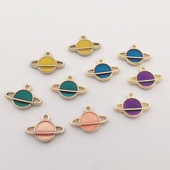 20 τμχ 16*12mm Mini σμάλτο Saturn Charms Διπλής Όψης Γούρια Planet For DIY Fashion Jewelry Earrings Κολιέ Αξεσουάρ κατασκευής