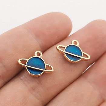 20 τμχ 16*12mm Mini σμάλτο Saturn Charms Διπλής Όψης Γούρια Planet For DIY Fashion Jewelry Earrings Κολιέ Αξεσουάρ κατασκευής