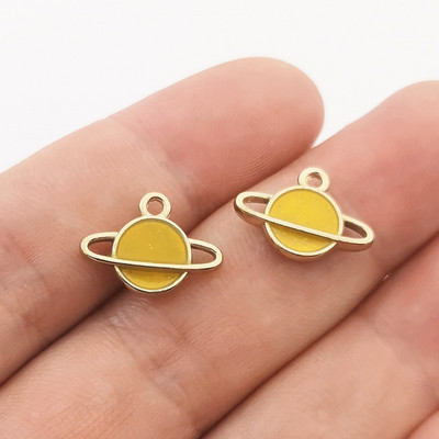 20 komada 16*12 mm Mini Emajl Saturn privjesci dvostrani planet privjesci za DIY modni nakit Naušnice Dodaci za izradu ogrlica