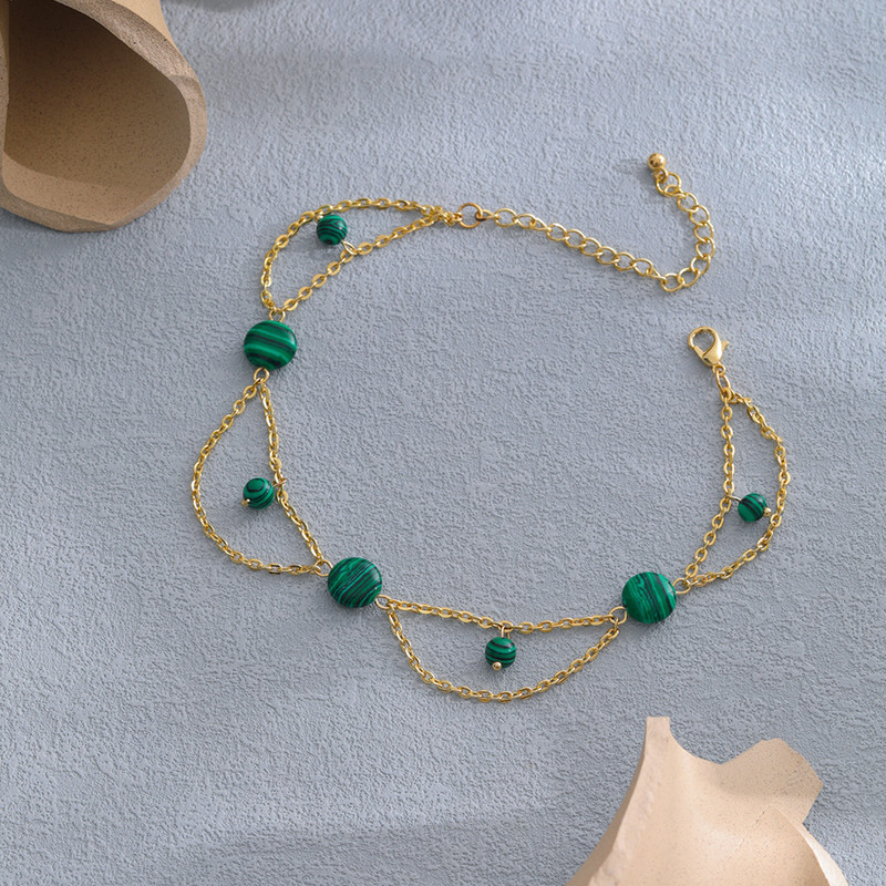 Kvadratni narukvica od prirodnog kamena za žene Vrhunski niche dizajn Temperament Ženska igra Privjesak za gležanj Nakit Izravna prodaja tvornice