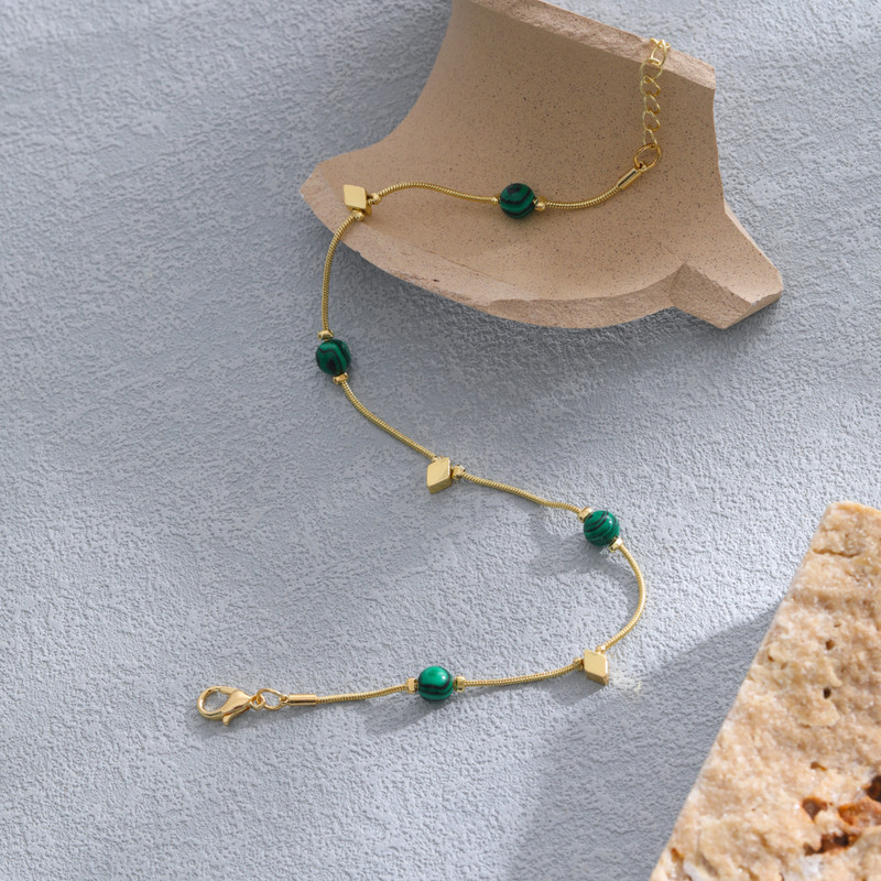 Kvadratni narukvica od prirodnog kamena za žene Vrhunski niche dizajn Temperament Ženska igra Privjesak za gležanj Nakit Izravna prodaja tvornice