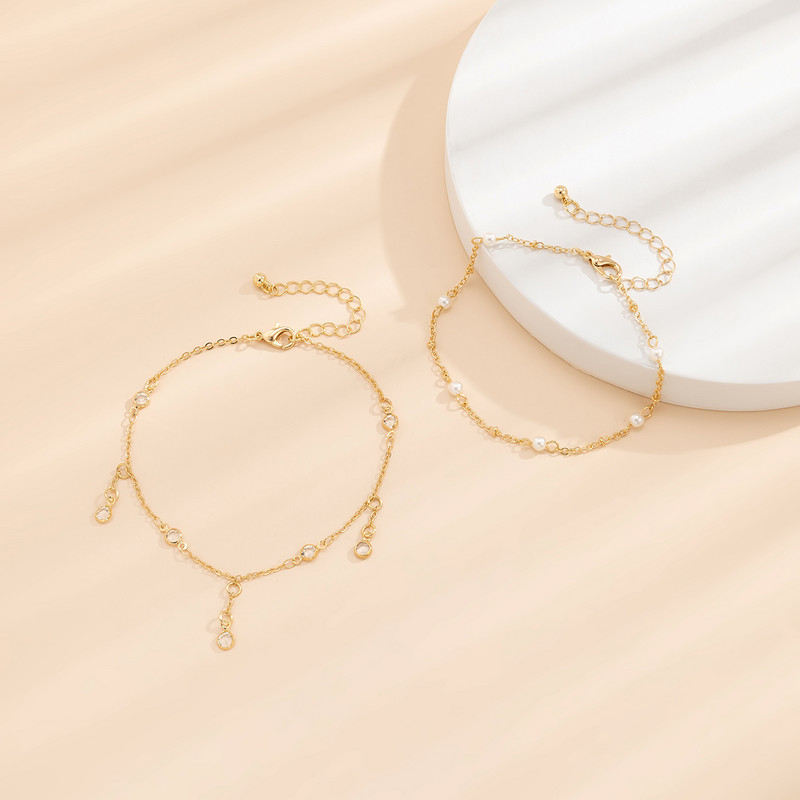 2022. Trendy modni minimalistički višeslojni narukvica za žene Bohemia Beach Vacation Narukvica od simuliranih bisera na nozi Nakit