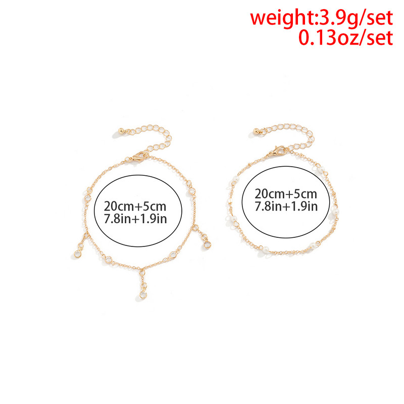 2022. Trendy modni minimalistički višeslojni narukvica za žene Bohemia Beach Vacation Narukvica od simuliranih bisera na nozi Nakit